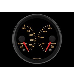 EV dubbele meter (met waarschuwing) - Accutemperatuur 0-50C / Motortemperatuur 0-80C 85.725 mm (3-3/8")