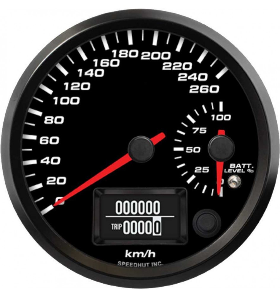 EV Dual Gauge (w/ warning) - 260 km/h Speedometer / Battery Level 101mm (4")