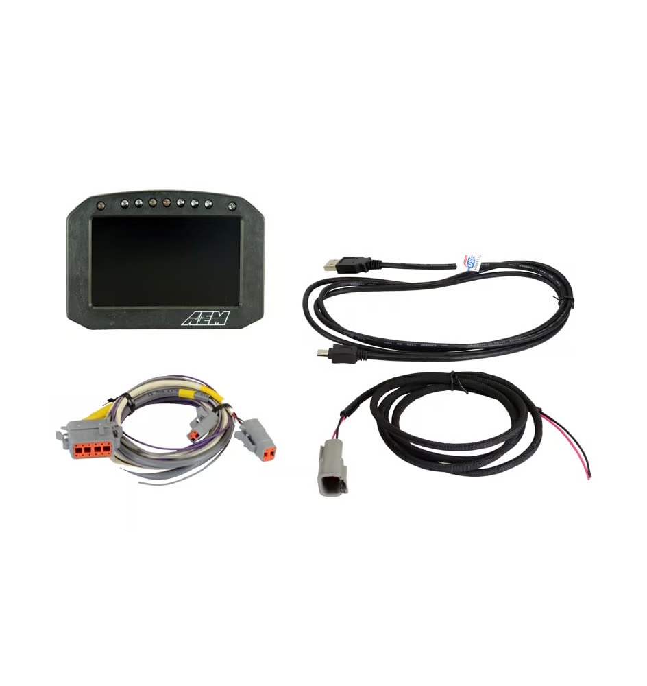 Pantalla plana de carbono AEM CD-5F sin registro ni GPS