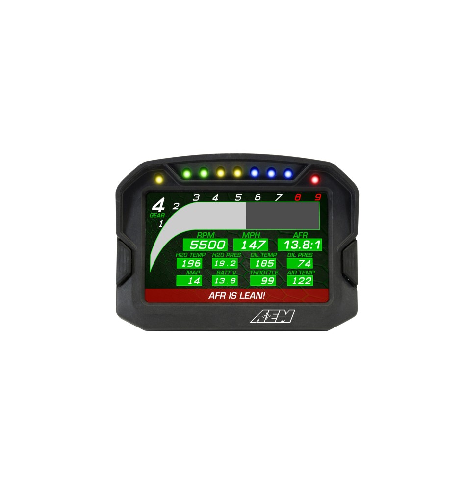 AEM CD-5LG koolstofregistratiedisplay met interne GPS